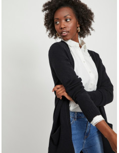 Viril Open Knit Cardigan Black