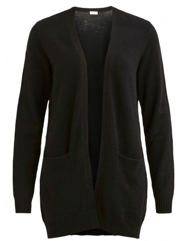 Viril Open Knit Cardigan Black