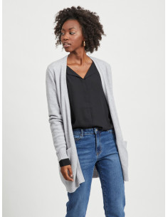 VIRil Open Knit Cardigan Lt Grey Mel
