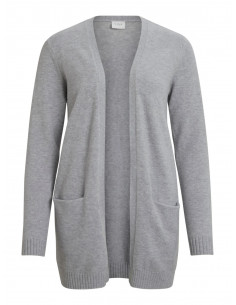 VIRil Open Knit Cardigan Lt Grey Mel 2