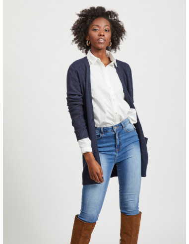 Viril Open Knit Cardigan Tot Eclipse