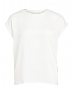 VIEllette S/S Satin Top | Snow White 2