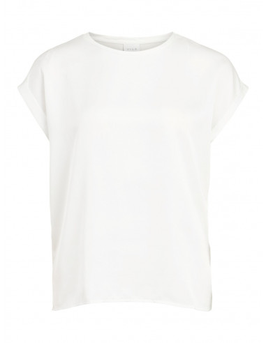 VIEllette S/S Satin Top | Snow White