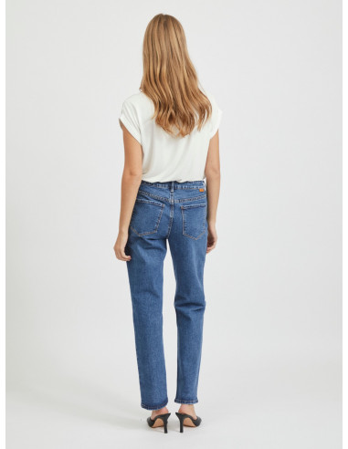 VIEllette S/S Satin Top | Snow White