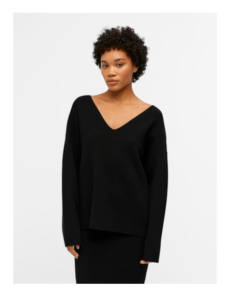 ObjReynard v-neck Pullover | Black