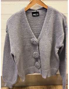 PcFatima Cardigan | Grey