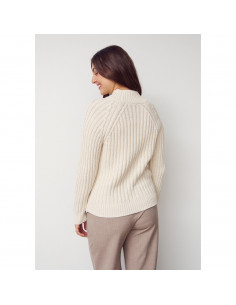 Gwen Highneck Pullover | White 2