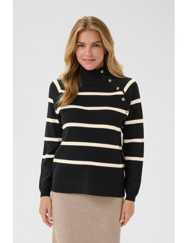 CrDela Button Pullover  | Black