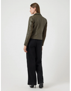 YasSophie Leather Jacket | Olive 2