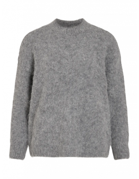 VIBennu Funnelneck Knit Top  | Grey