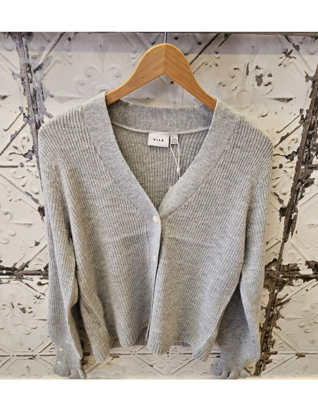 ViTilda V-Neck Cardigan | Grey