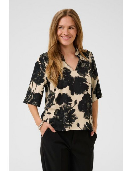 CuRachel Elitha Blouse | Black/Off-White