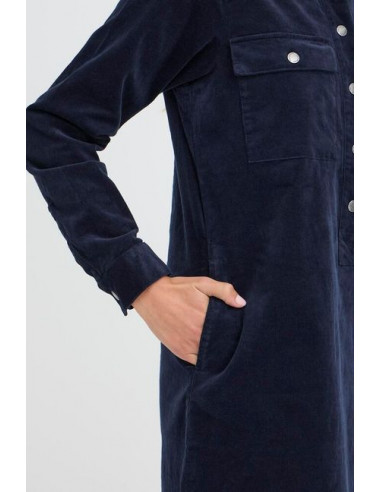 PzSally Placket Dress | Sapphire