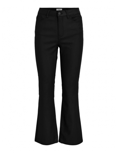 ObjBelle 7/8 Coated Flare Pant | Black