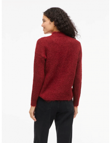 VIBennu Funnelneck Knit Top | Red