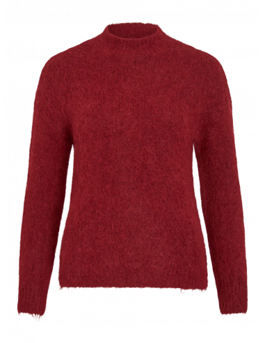 VIBennu Funnelneck Knit Top | Red