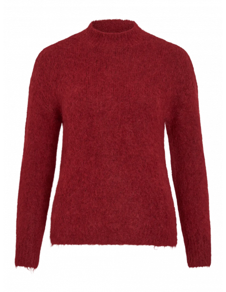 VIBennu Funnelneck Knit Top | Red