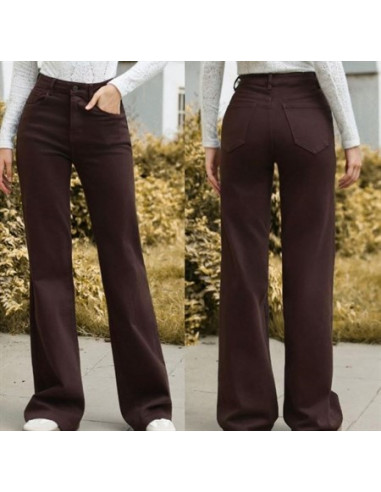 Jeans Wide Leg | Brown