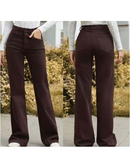 Jeans Wide Leg | Brown
