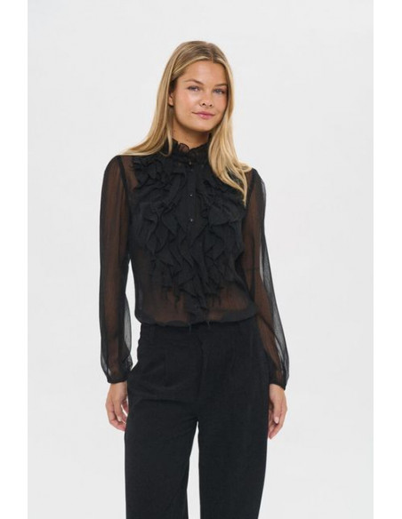 LiljaSz Crinkle LS Shirt | Black