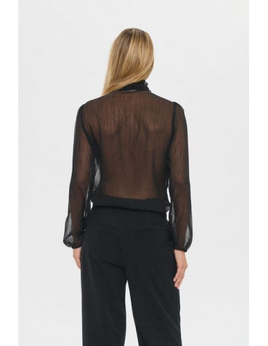 LiljaSz Crinkle LS Shirt | Black