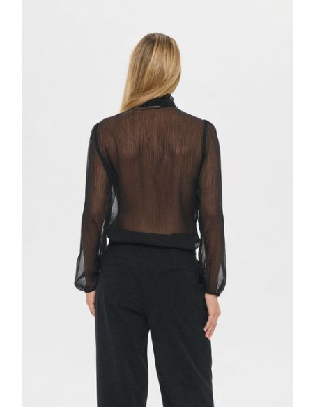 LiljaSz Crinkle LS Shirt | Black