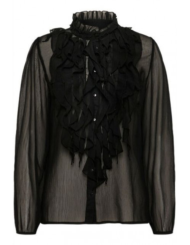 LiljaSz Crinkle LS Shirt | Black