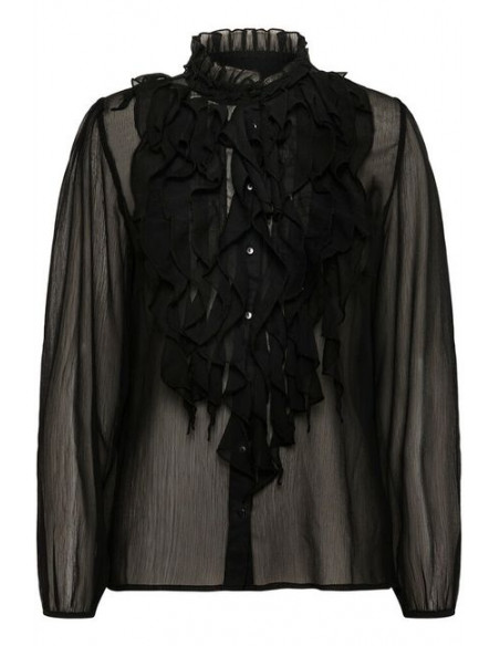 LiljaSz Crinkle LS Shirt | Black