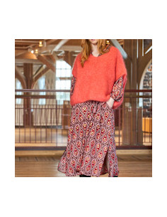 BCBjoerk Knitted V-neck Vest | Coral