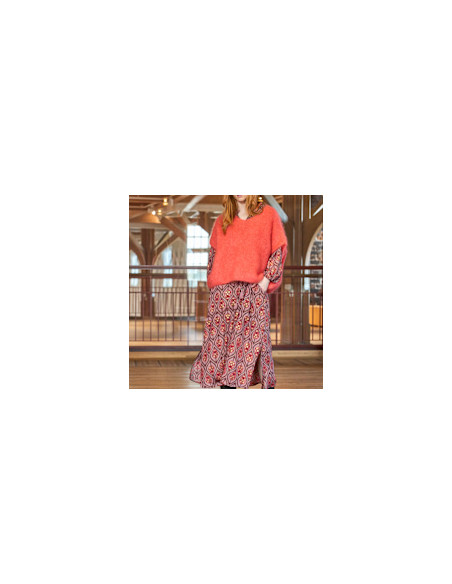 BCBjoerk Knitted V-neck Vest | Coral