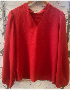 ViRella V-Neck Top | Cherry