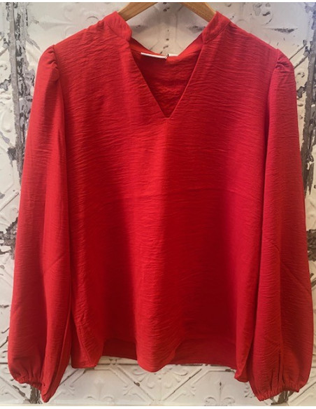 ViRella V-Neck Top | Cherry