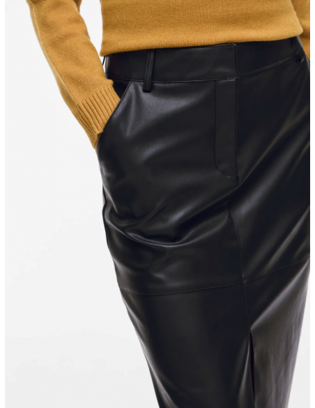 ViDagmar Midi Coated Skirt | Black