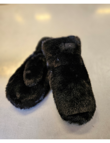 Fuskpälsvantar | Black