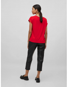 ViEllette S/S Satin Top | Cherry 2