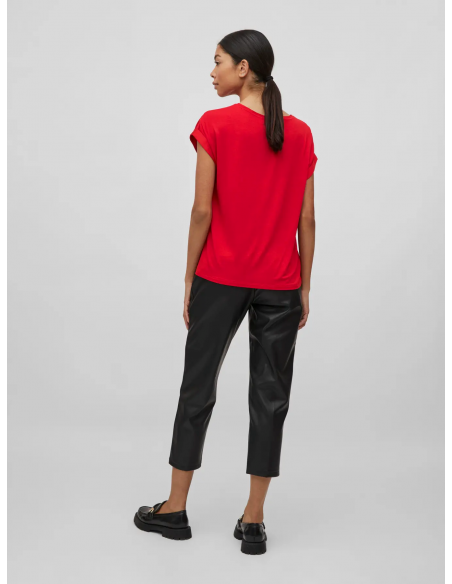 ViEllette S/S Satin Top | Cherry