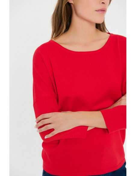 MilaSZ R-Neck Pullover | Red