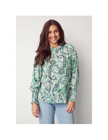 Gyta Smock Blouse | Green