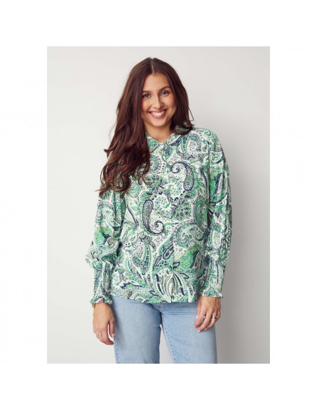 Gyta Smock Blouse | Green