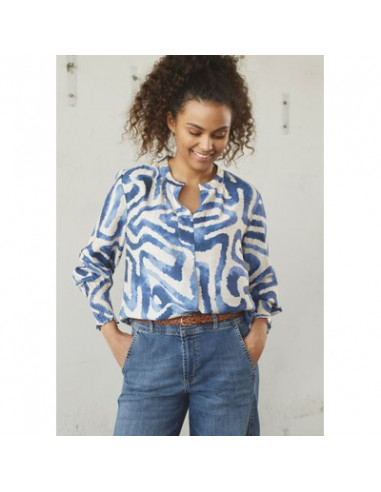 Ane Printed Blouse | Blue