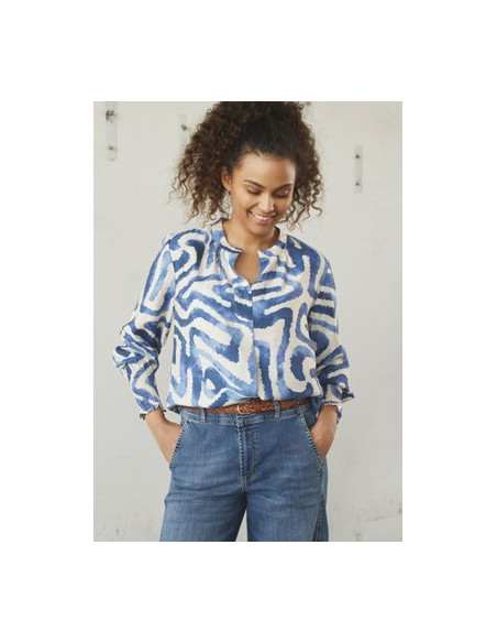 Ane Printed Blouse | Blue