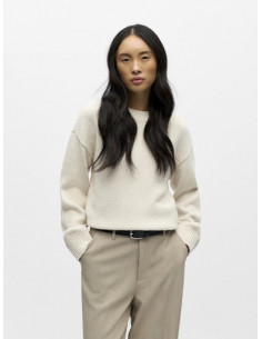 OBJSima LS Knit Pullover | Sand