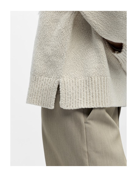 OBJSima LS Knit Pullover | Sand