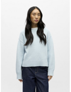 OBJSima LS Knit Pullover | Sky