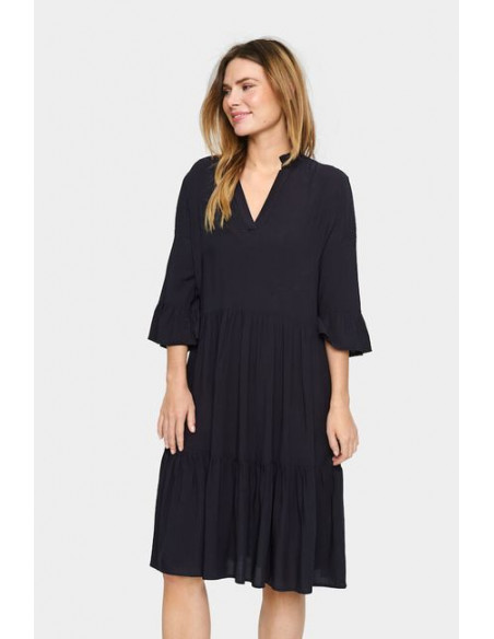 EdaSZ Solid Dress | Deep Blue