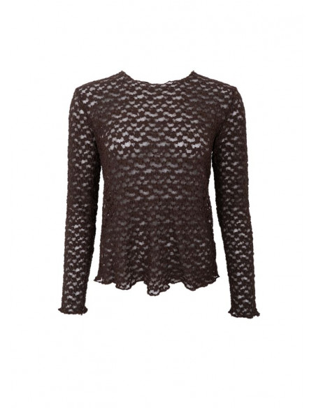 BcBlair Lace Blouse | Coffee