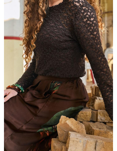 BcBlair Lace Blouse | Coffee