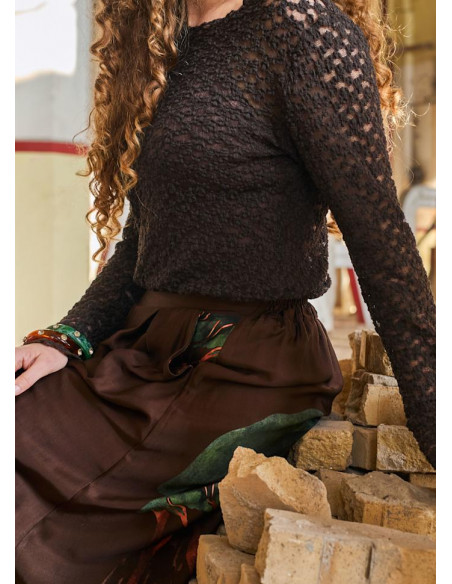 BcBlair Lace Blouse | Coffee