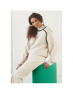 Gwen Contrast Pullover | Creamy