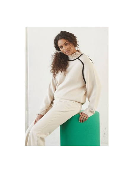 Gwen Contrast Pullover | Creamy